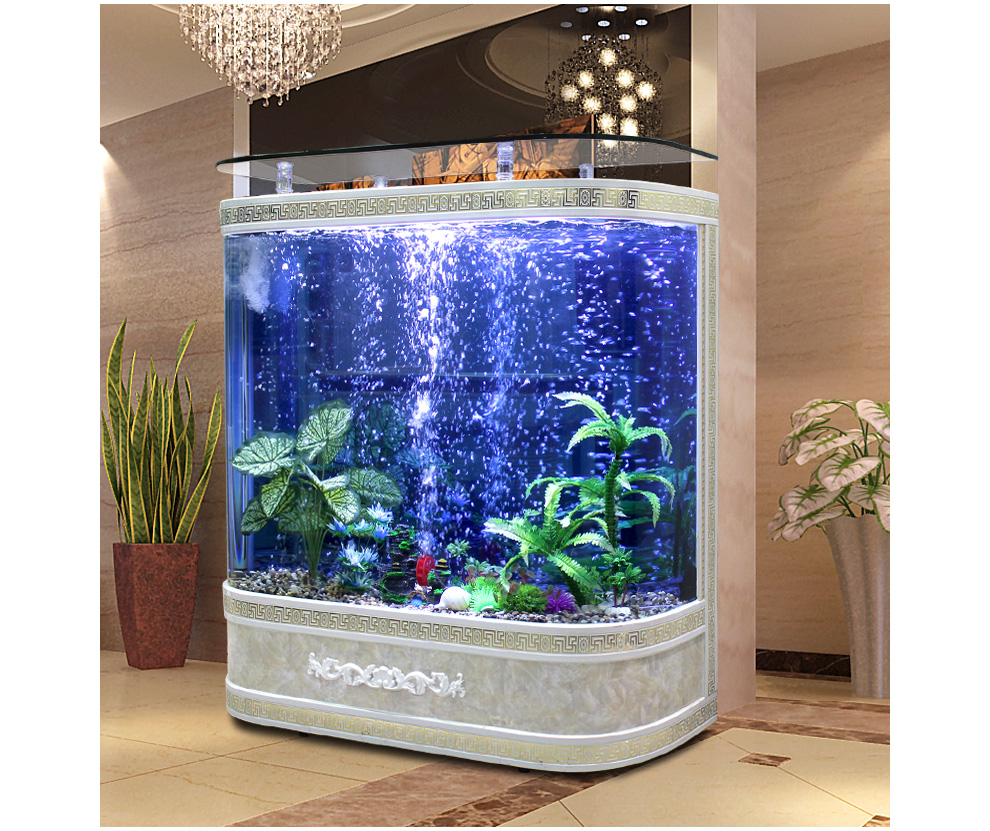 喜灝歐式雙圓形生態(tài)金魚缸水族箱 優(yōu)雅家居水景新選擇